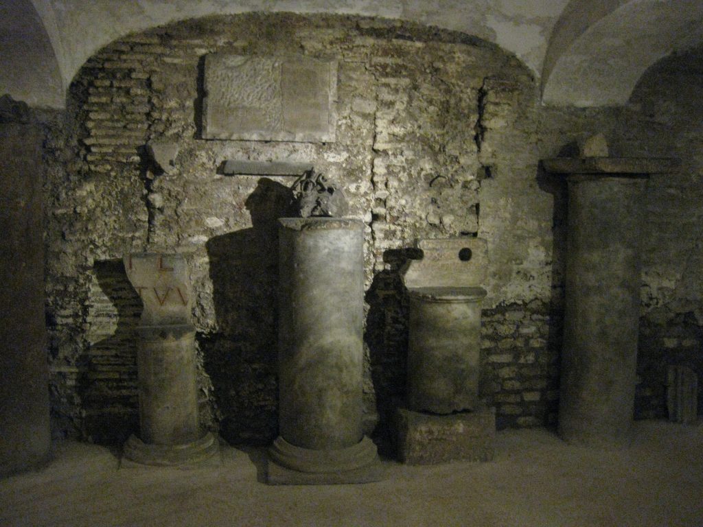Underground Rome: a detail from the remains under Basilica Santa Cecilia