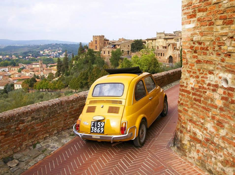 Driving a cinquecento in Italy