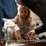 Crowd inside the truffle fair tent