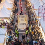 Festival street with Festa del Torrone banner