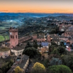 Panoramic view of San Miniato and Tuscan countryside