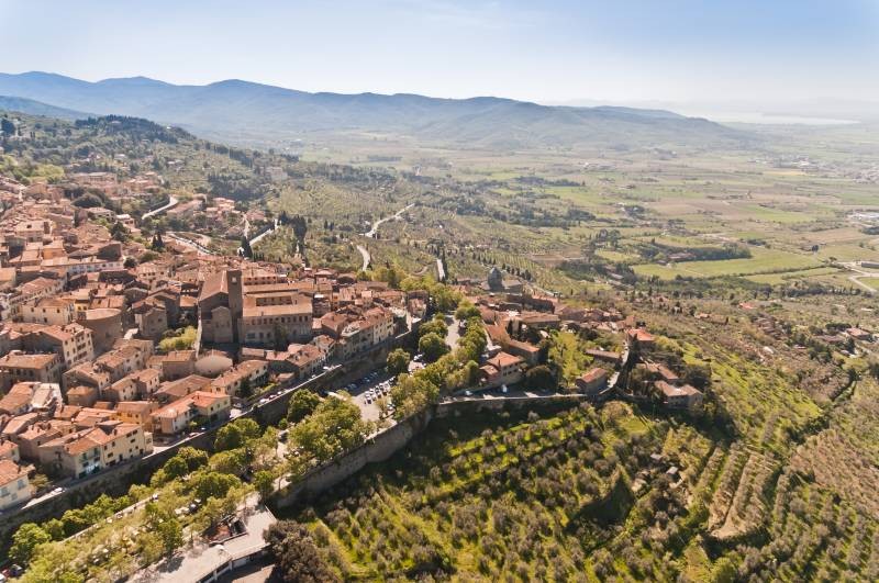 Cortona Italy, Aerial View 