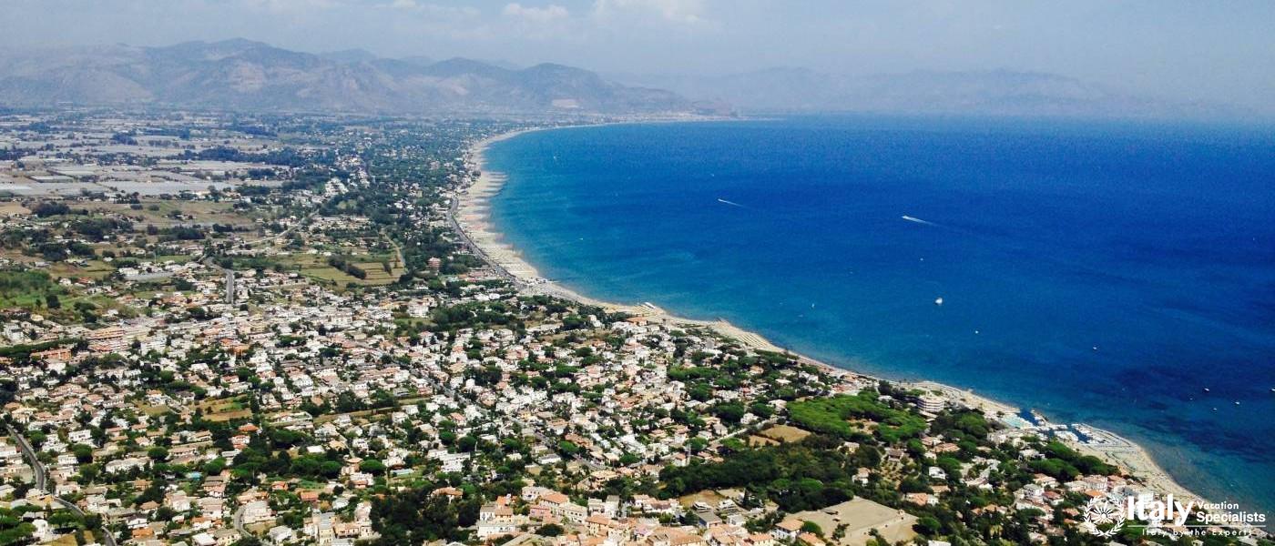 View over beaches at San Felice Circeo