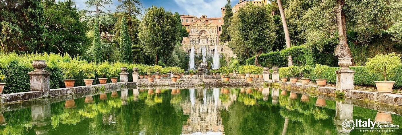 Beautiful Villa D'Este at Tivoli Gardens, Rome 