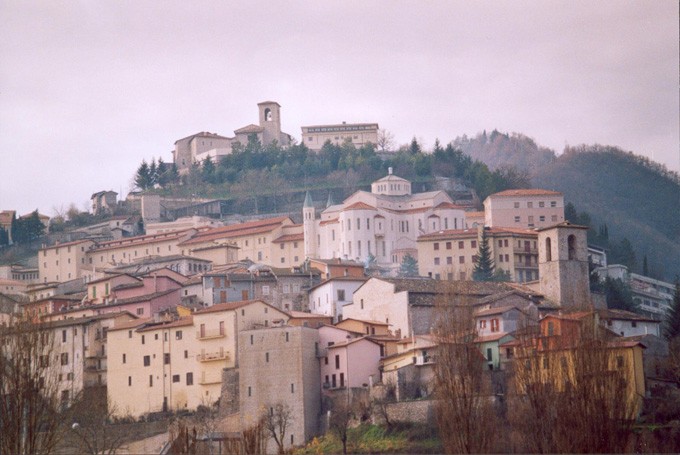 Cascia, Umbria Town Centre in Fog 