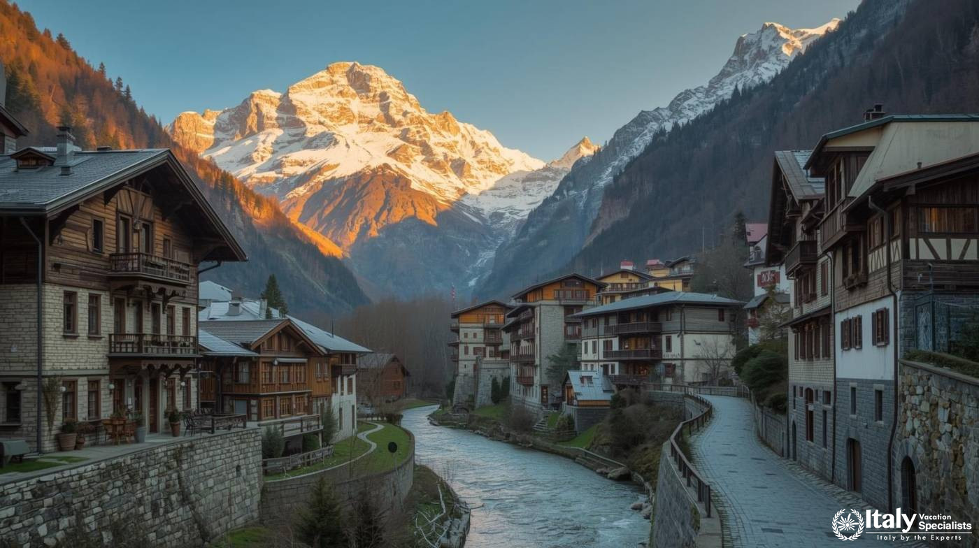 Panoramic winter view of Bormio