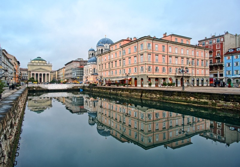 Port in Centre of Trieste, Italy 