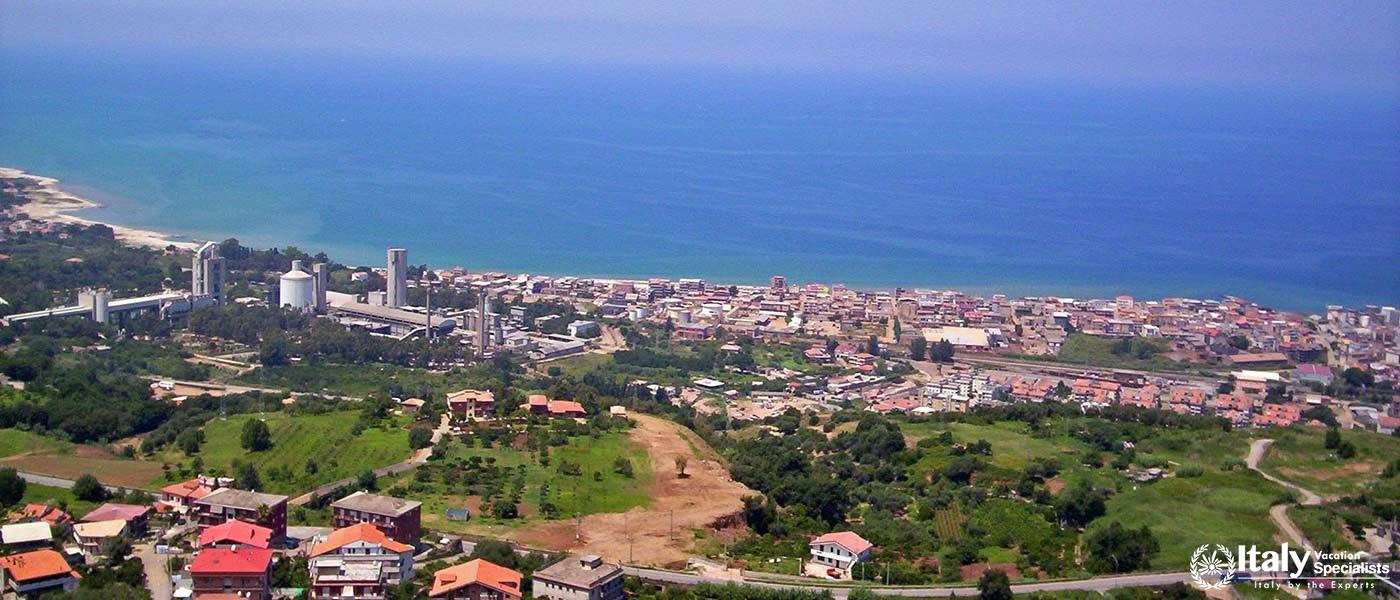 Panorama view of Vibo Valentia, Calabria region, Italy