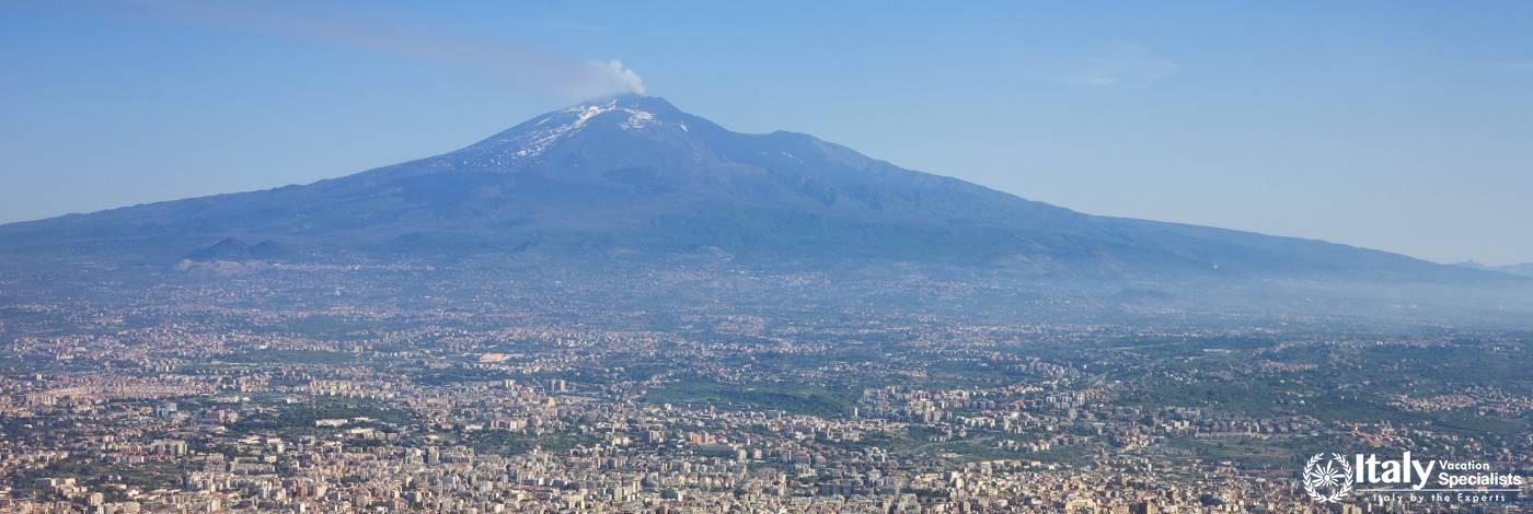 Mt. Etna Rising, Over Catania, Sicily 