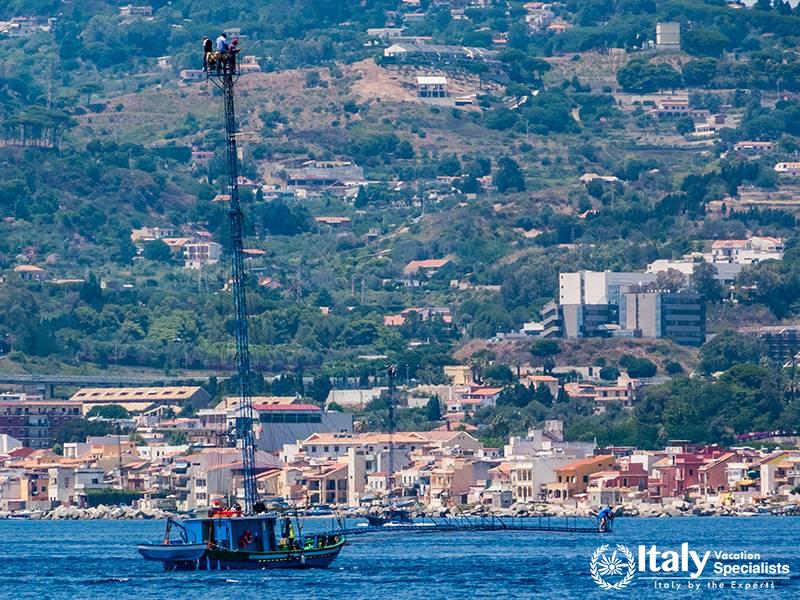 Swordfish fishing boats in Messina Straits