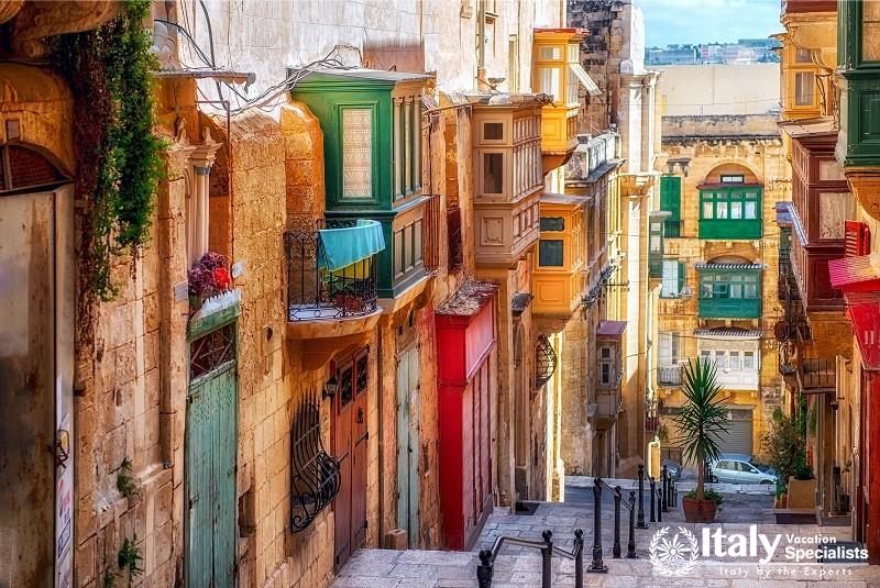 Narrow Street in Valletta - the Capital of Malta