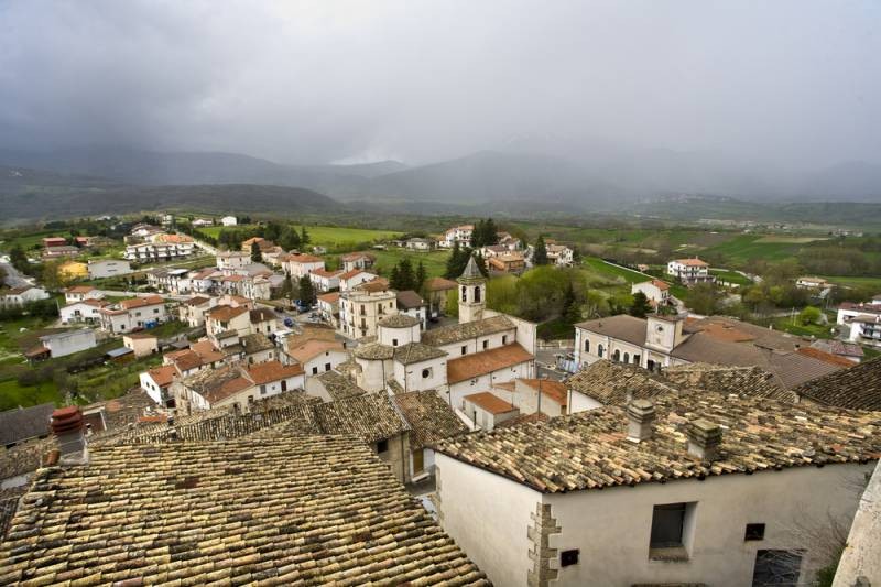 View from the village of Castel di Ieri in the province of Aquila, Italy