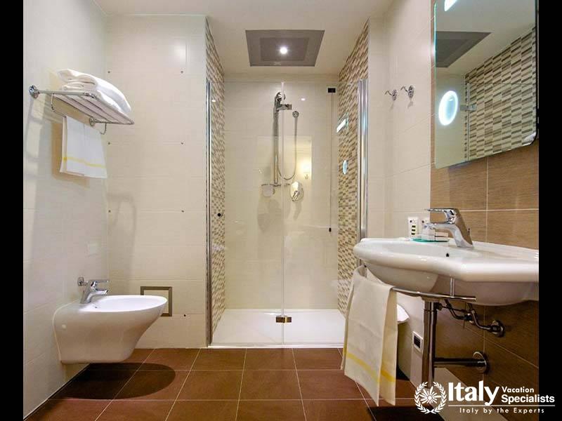 Sleek and Stylish Bathroom Design at Mercure Parma Centro Stendhal in Parma, Italy