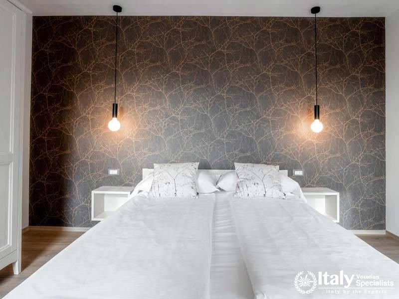 Modern Bedroom with Vineyard View at Agriturismo Due Carpini in Valdobbiadene, Italy