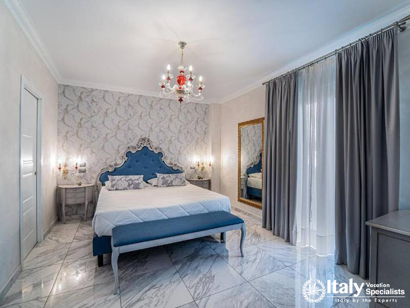 Elegant Bedroom at Hotel Colomba D'Oro in Tropea, Italy