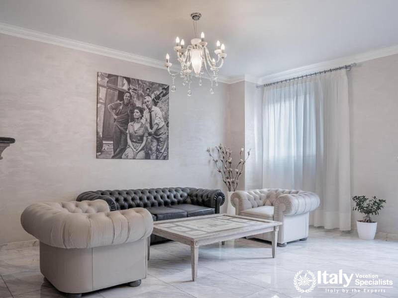 Luxurious Living Room at Hotel Colomba D'Oro in Tropea, Italy