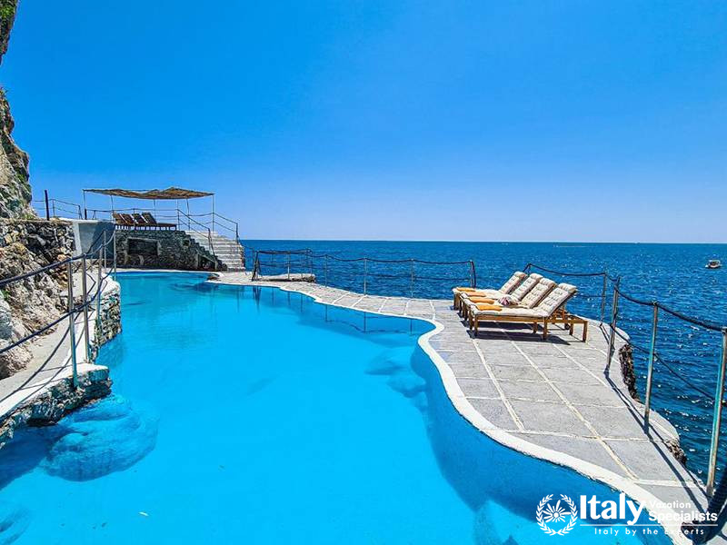 Infinity Pool Overlooking the Sea in Villa Bellissima Vista Mare in Campania, Italy
