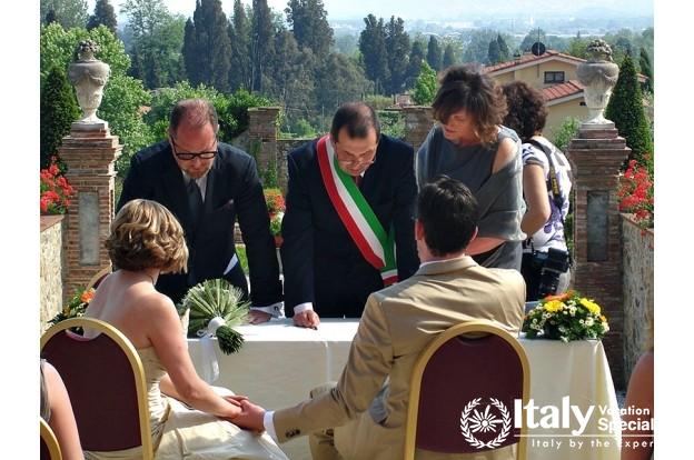 Civil Wedding Ceremony held at the Villa  