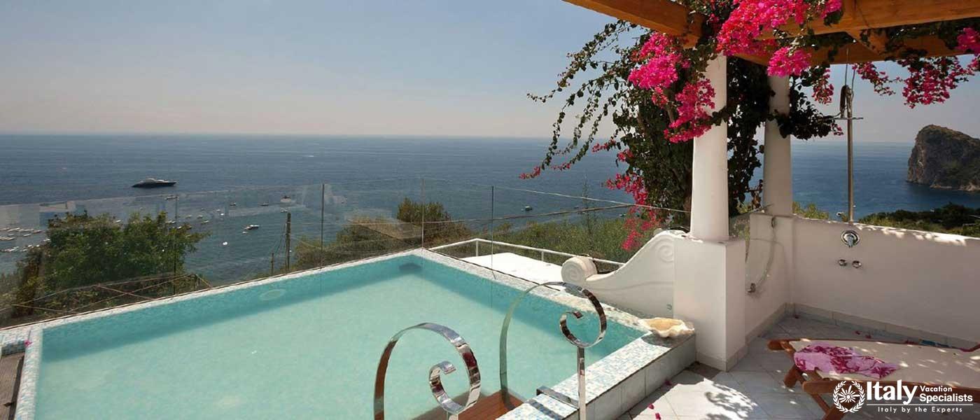 Affordable swimming pool villa for 10 people in Amalfi Coast