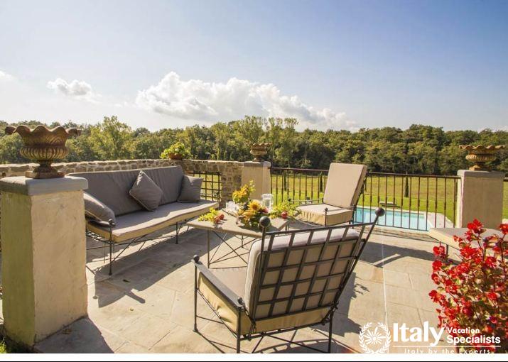 Balcony with view in Villa CAnto Alla Moraia