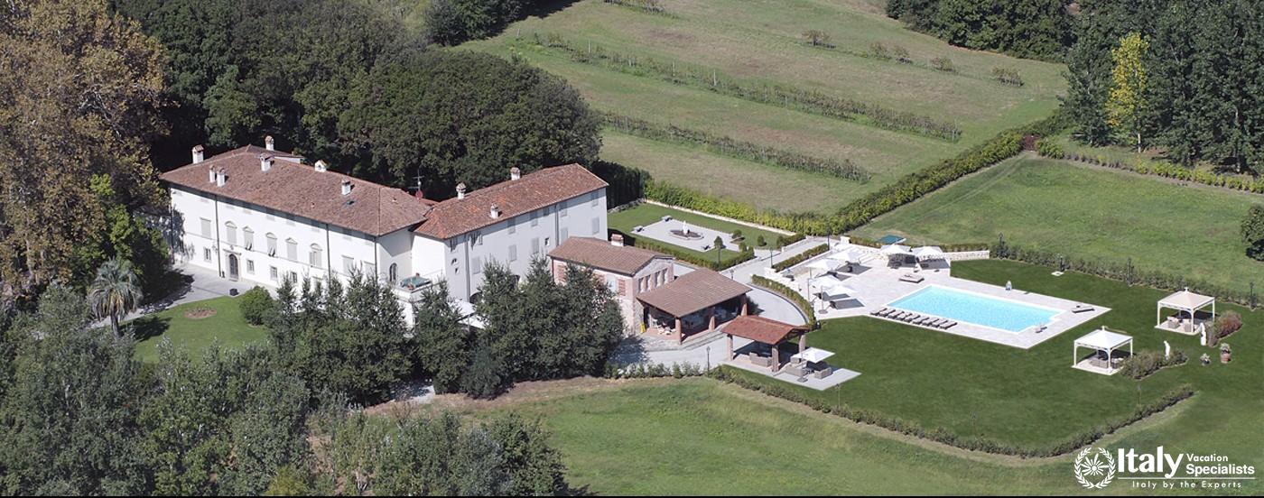 Arial view of Villa Pattoni
