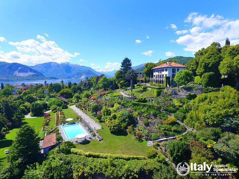 The Lush Gardens and Villa Surrounded by Nature in Villa Verbania in Lake Maggiore, Italy