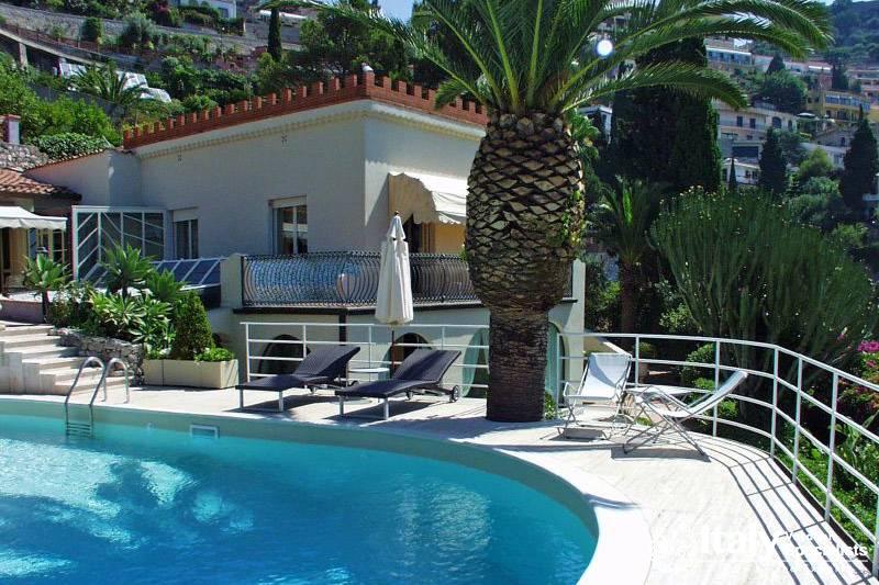 Palm tree near swimming pool in Villa Recupero