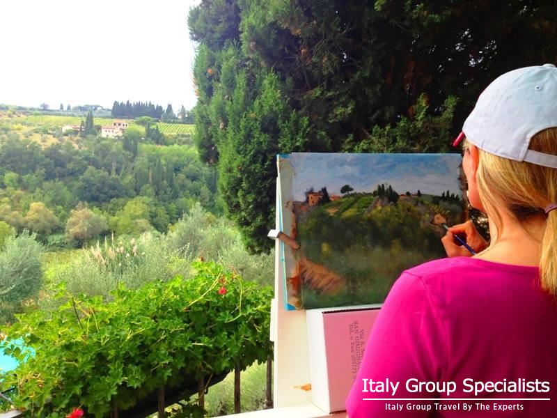 Painting at the Villa Casavecchia, Tuscany, Italy - Photo by Jesse Andrews 