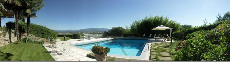 swimming pool and garden area