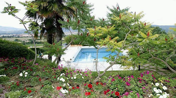 swimming pool and flowers
