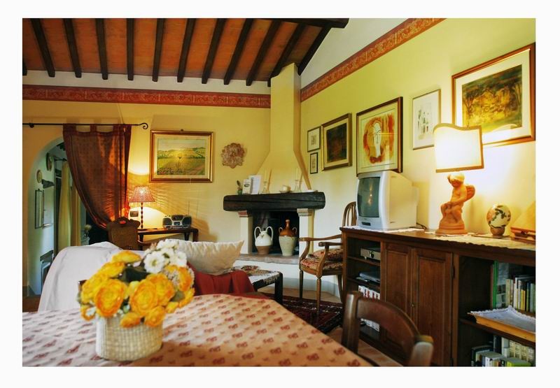 Living room with fire place