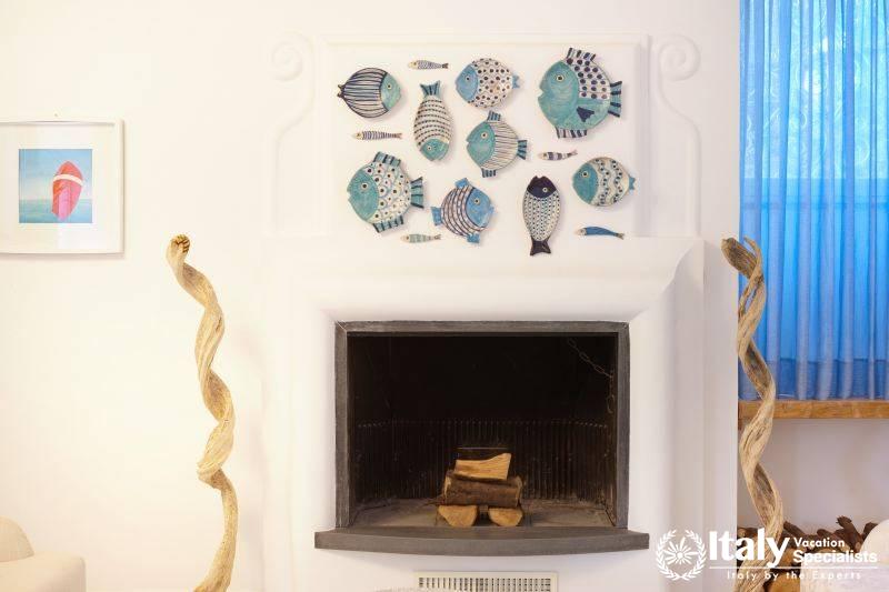 Fireplace in Villa Belmare