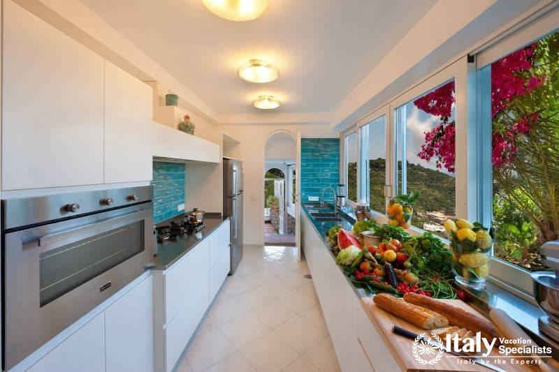 Food and kitchen area in Villa Belmare
