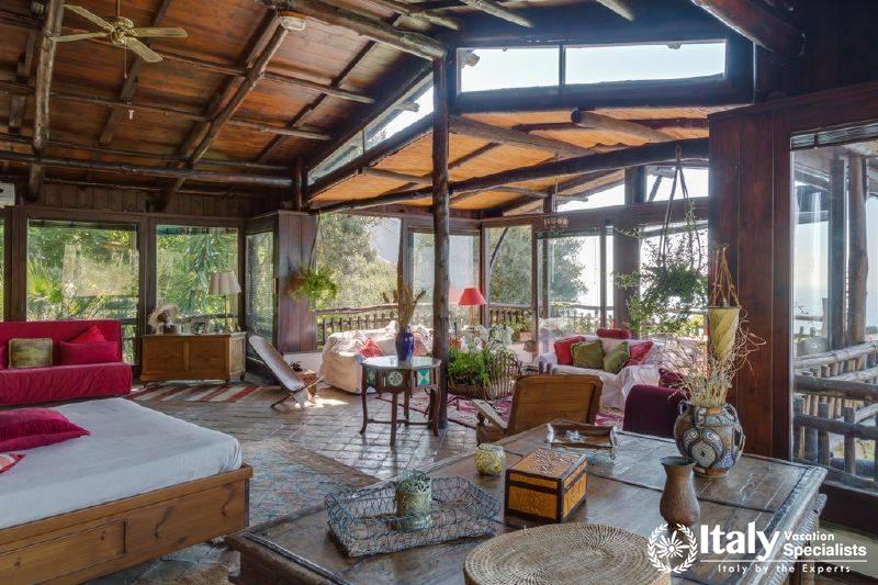 Sofas and interior of Villa Aranceto