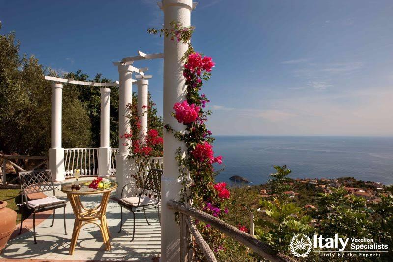 Outdoor sitting area in Villa Mafalda