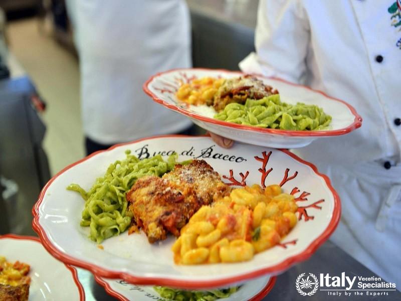 Cooking at Buca di Bacco