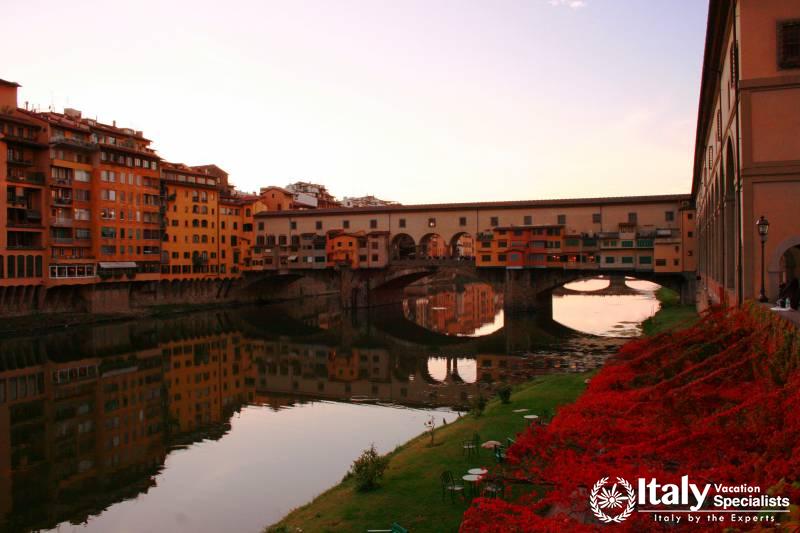 View of Florence along Arno River 