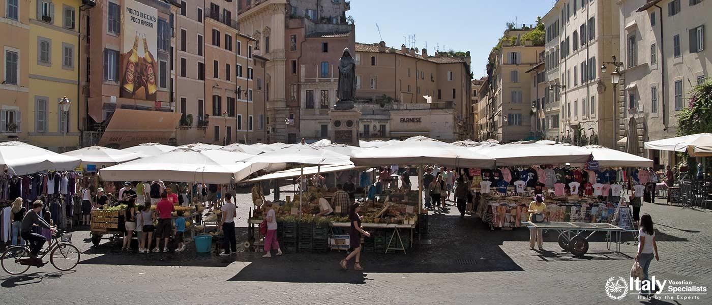 Sunny day in Campo deâ€™ Fiori, Trastevere