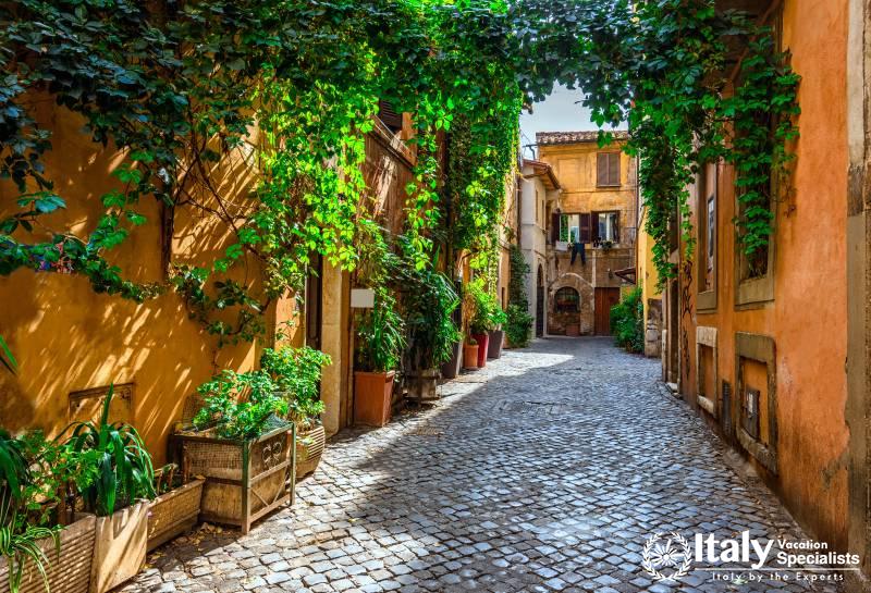 A Street in the Trastevere neighborhood of Rome