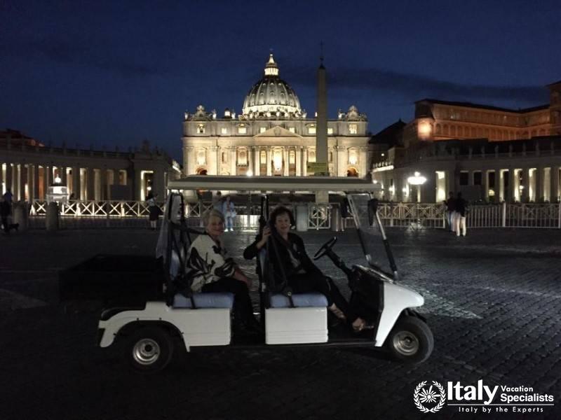 Experience Rome by Night by Eco Golf Cart plus Dinner