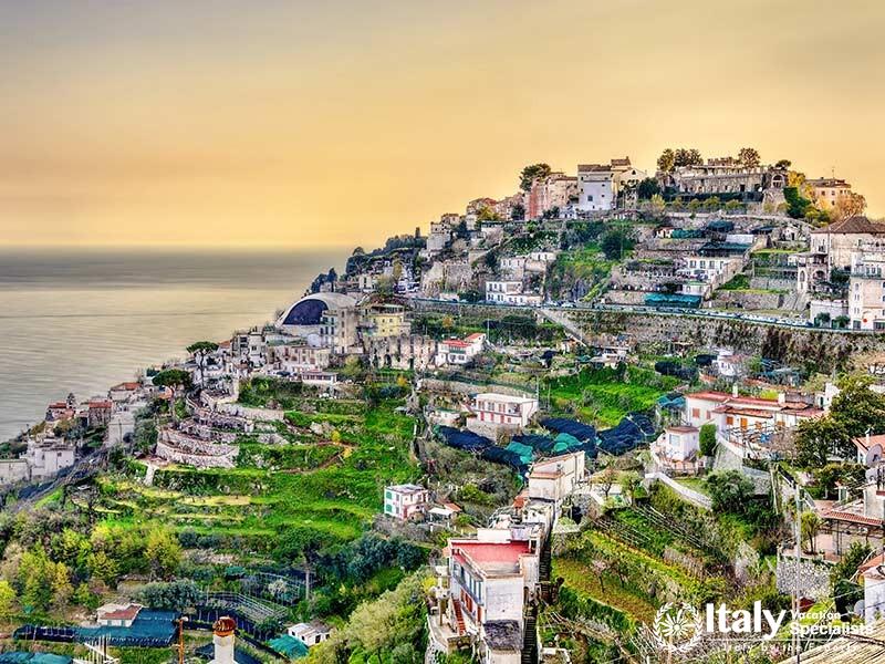 View of Ravello village on the Amalfi Coast in Italy
