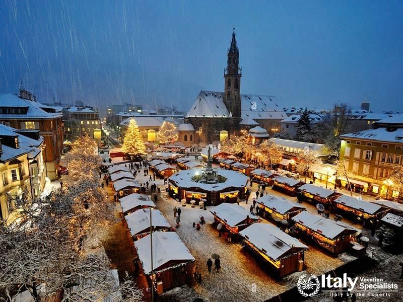 Piazza Walther Christmas Market in Bolzano - One of Italyâ€™s most renowned Christmas markets, set a