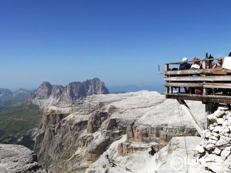 Stunning views from Sass Pordoi, known as the â€œTerrace of the Dolomites,â€