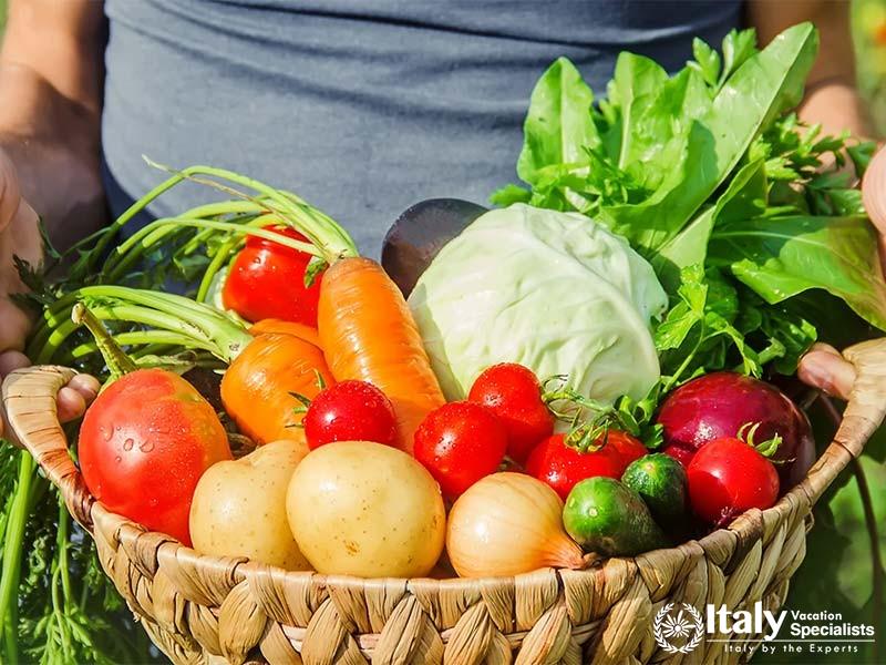 Bounty of Fresh Veggies Gathered in the Amalfi Coast Cooking Class