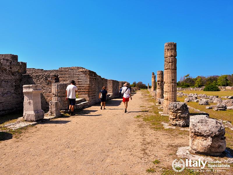 Paestum capaccio Italy The ancient ruins of remains of religious