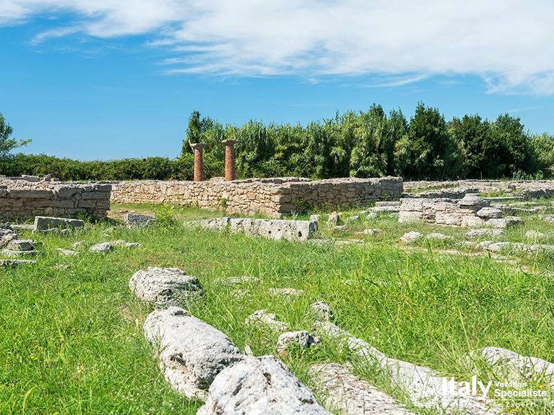 ancient greek archeological sites in Poseidonia (Paestum), Campania, southern Italy