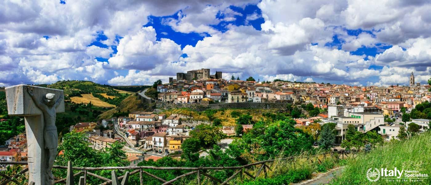 Lush greenery and rolling hills of many hilltop towns in Southern Italy