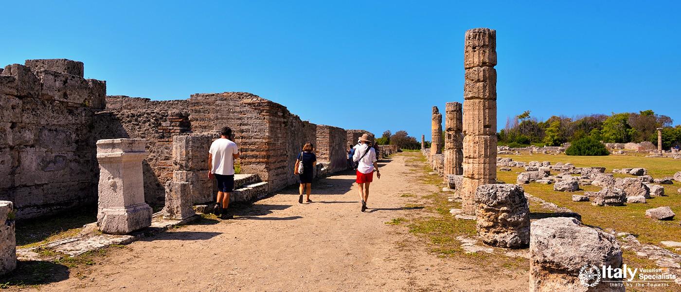 Paestum capaccio Italy The ancient ruins of remains of religious