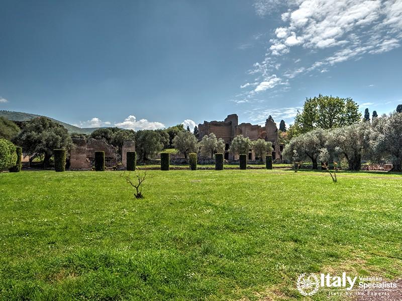 Greenery Hadrians Villa in Tivoli, Italy