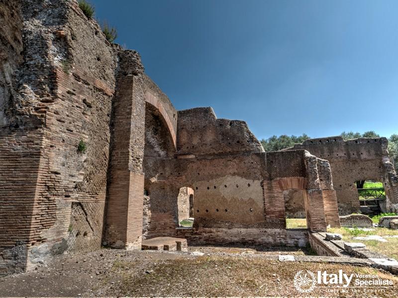View of Hadrians Villa in Tivoli, Italy